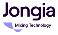 Logo with the word Jongia in bold dark letters above the phrase Mixing Technology, featuring a curved, abstract purple shape to the left that highlights their expertise in mixing solutions.